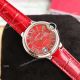 Copy Balloon Blue Cartier Red Dial Watch Polished SS Case Leather Strap (1)_th.JPG